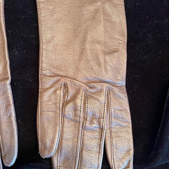 GLOVES By Superb Vintage 3/4 Length Brown Leather Gloves Size 6.5 - Picture 11 of 13
